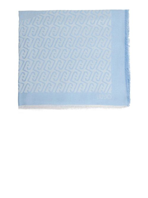 Foulard donna celeste con logo jacquard LIU JO | 2A6001T0300/44115